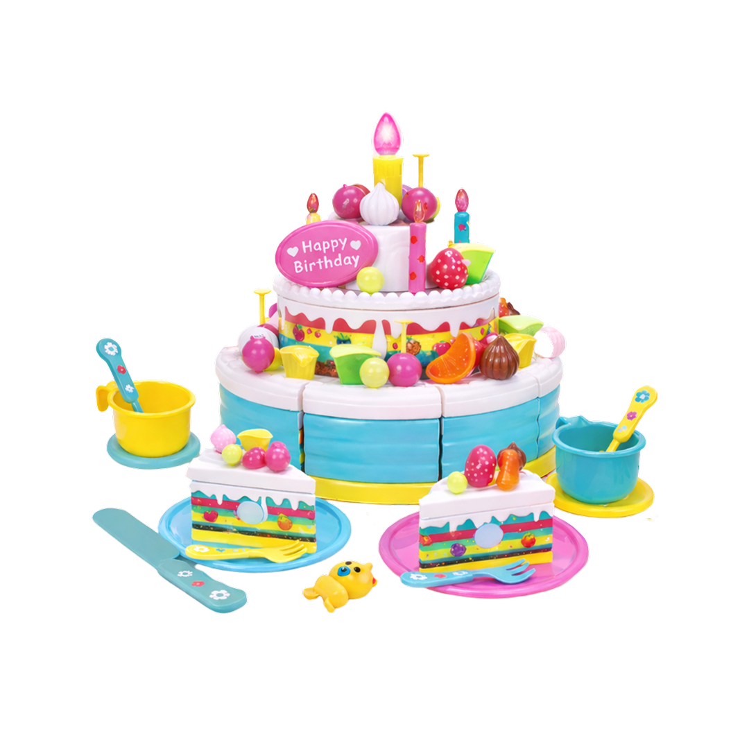 ２ birthday set ダイカット  カラフルバージョン Musical Birthday Cake Toy Set of 2 for Toddlers | Lights & Sound