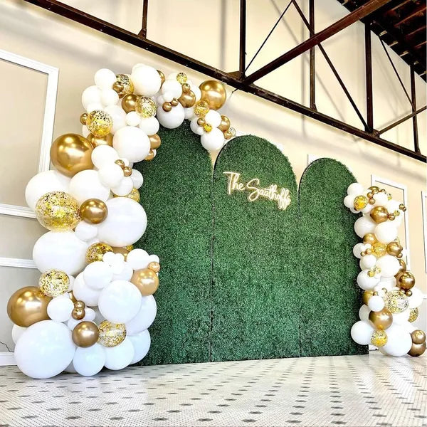 White & Gold Balloon Arch Kit 124pcs