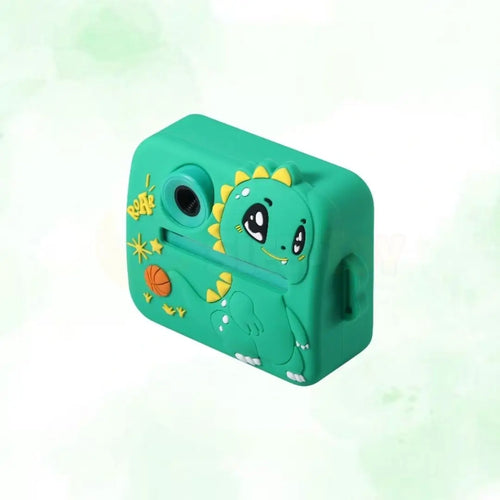 Dinosaur Instant Print Camera 48MP for kids ages 3–10 – instant print camera with HD photo and video, dual selfie lens, and ink-free black & white printing. Encourages creativity, screen-free exploration, and fun memory-making with a safe non-toxic dinosaur design.