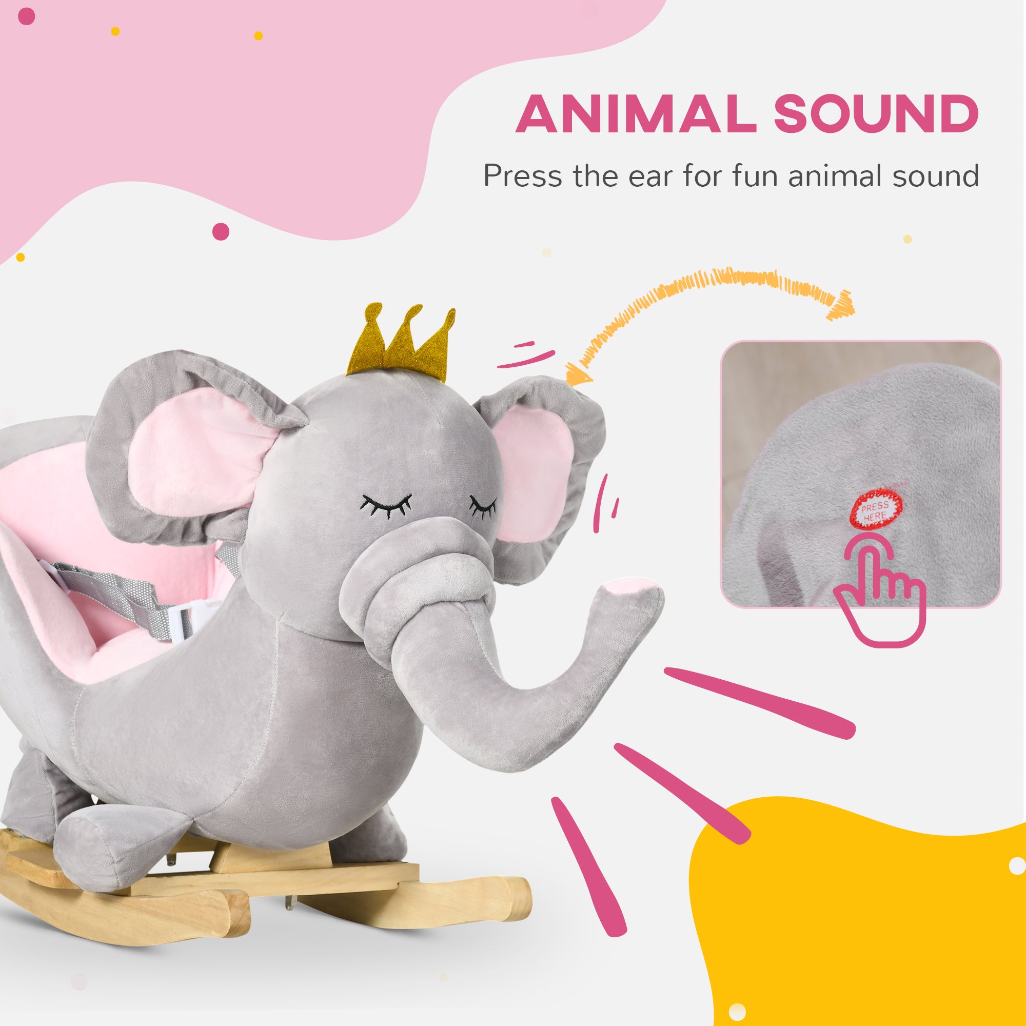 Baby Elephant Rocking Chair with Sound