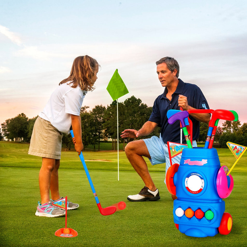 Kids Golf Toy Set with Portable Cart