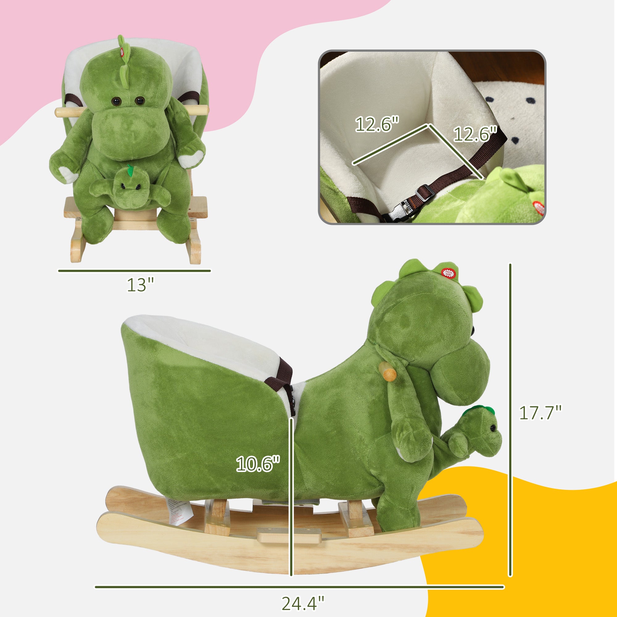 Kids Rocking Dinosaur Toy with Songs