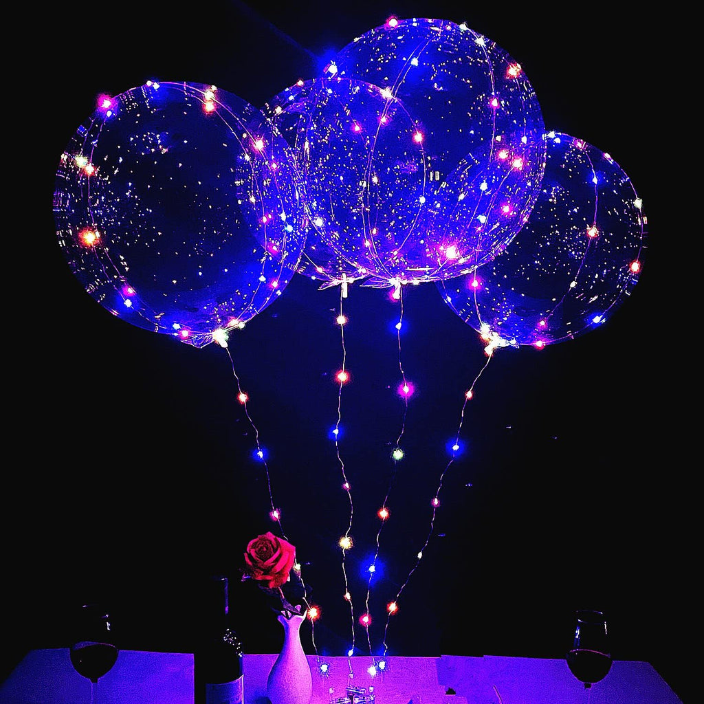 Clear LED Light Up Glow Balloons 10pcs