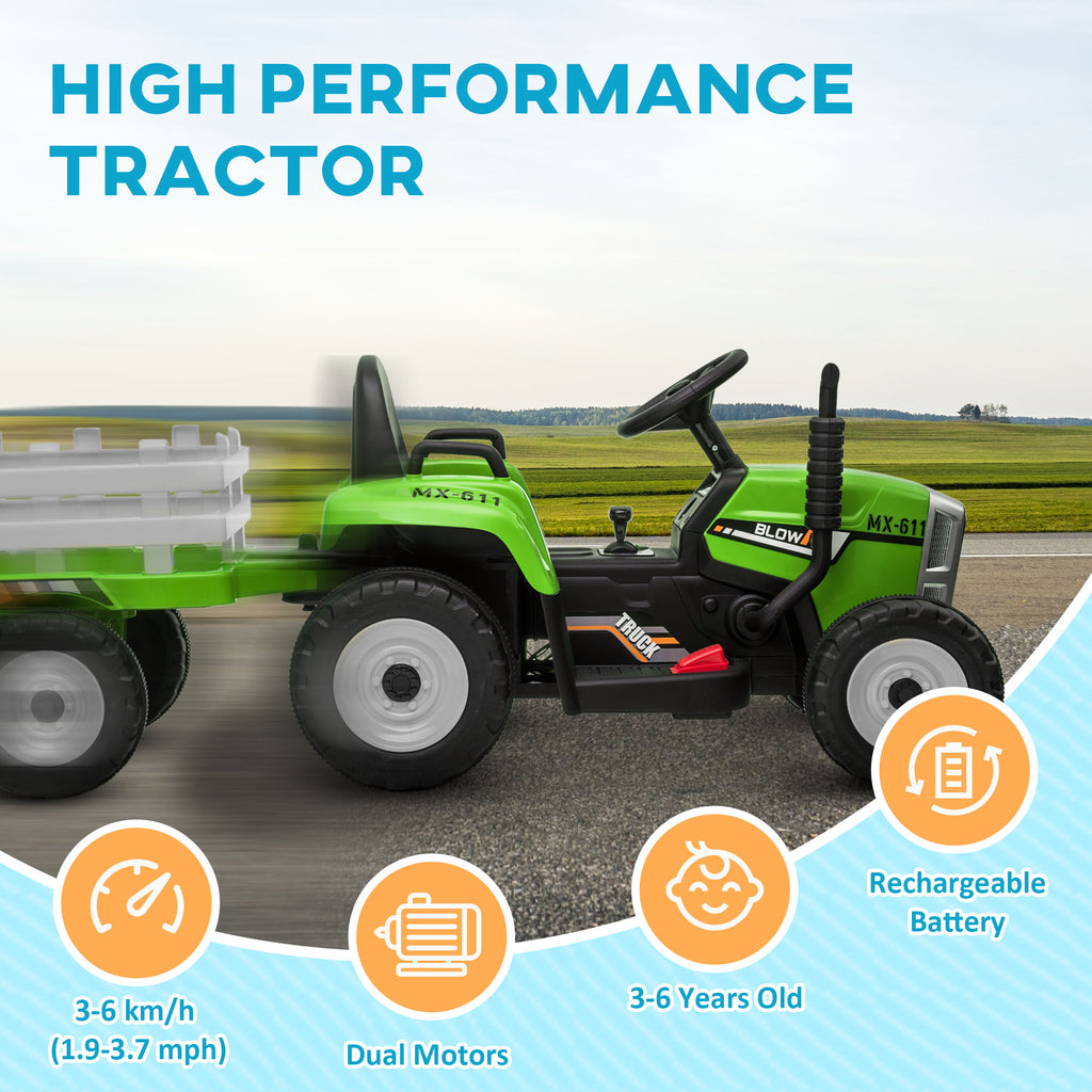 Kids Electric Ride-on Tractor with Trailer
