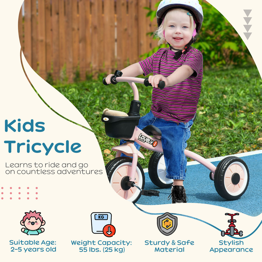 Kids Tricycle with Basket and Bell