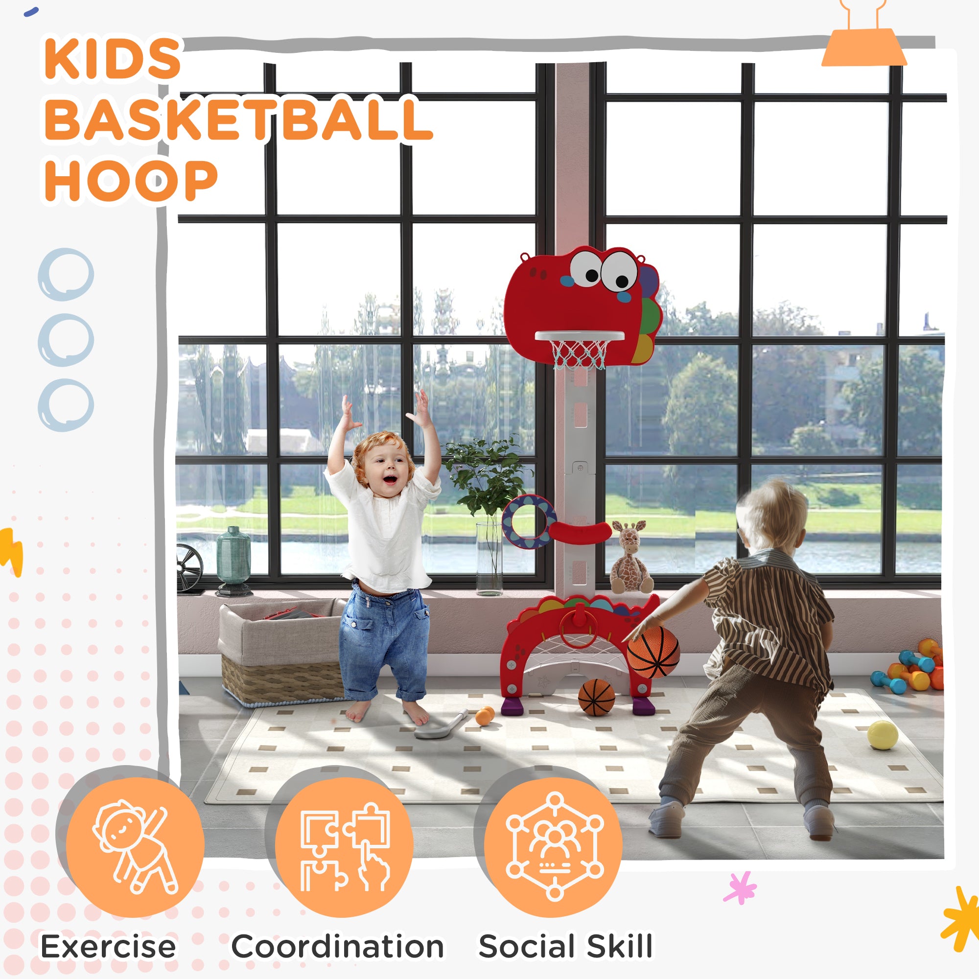 Kids Basketball Hoop Adjustable Height
