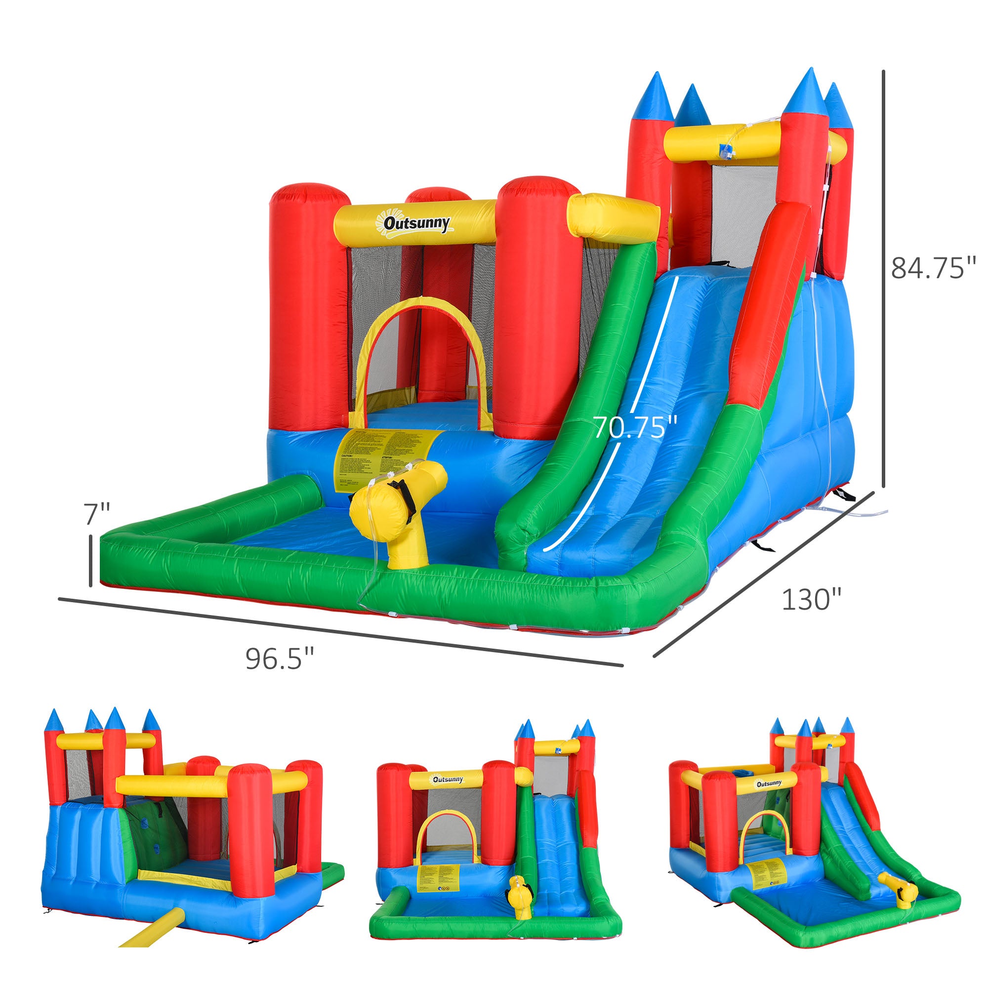Kids Bounce House with Splash Pool 6-in-1