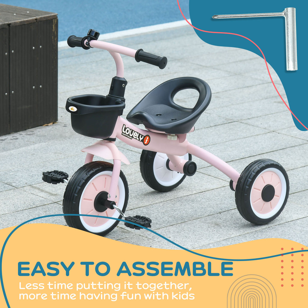 Kids Tricycle with Basket and Bell