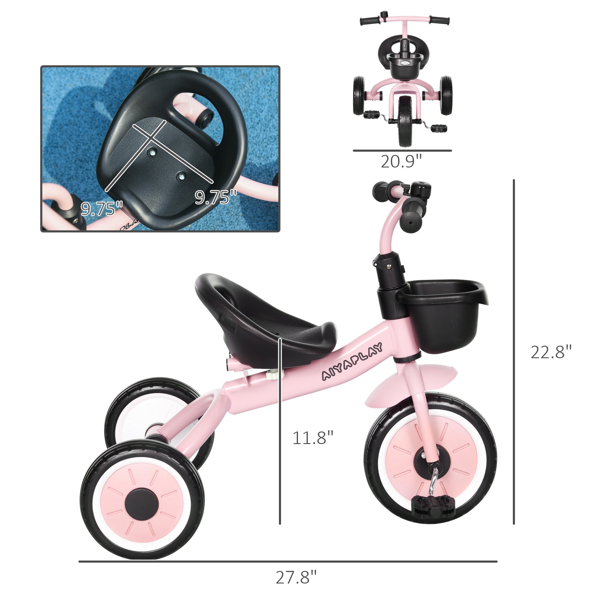 Kids Tricycle with Basket and Bell