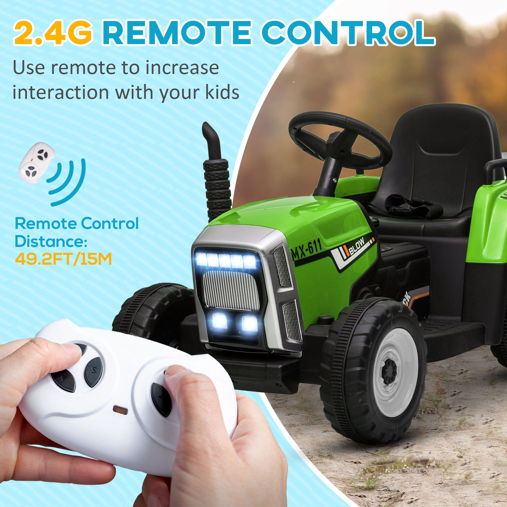 Kids Electric Ride-on Tractor with Trailer