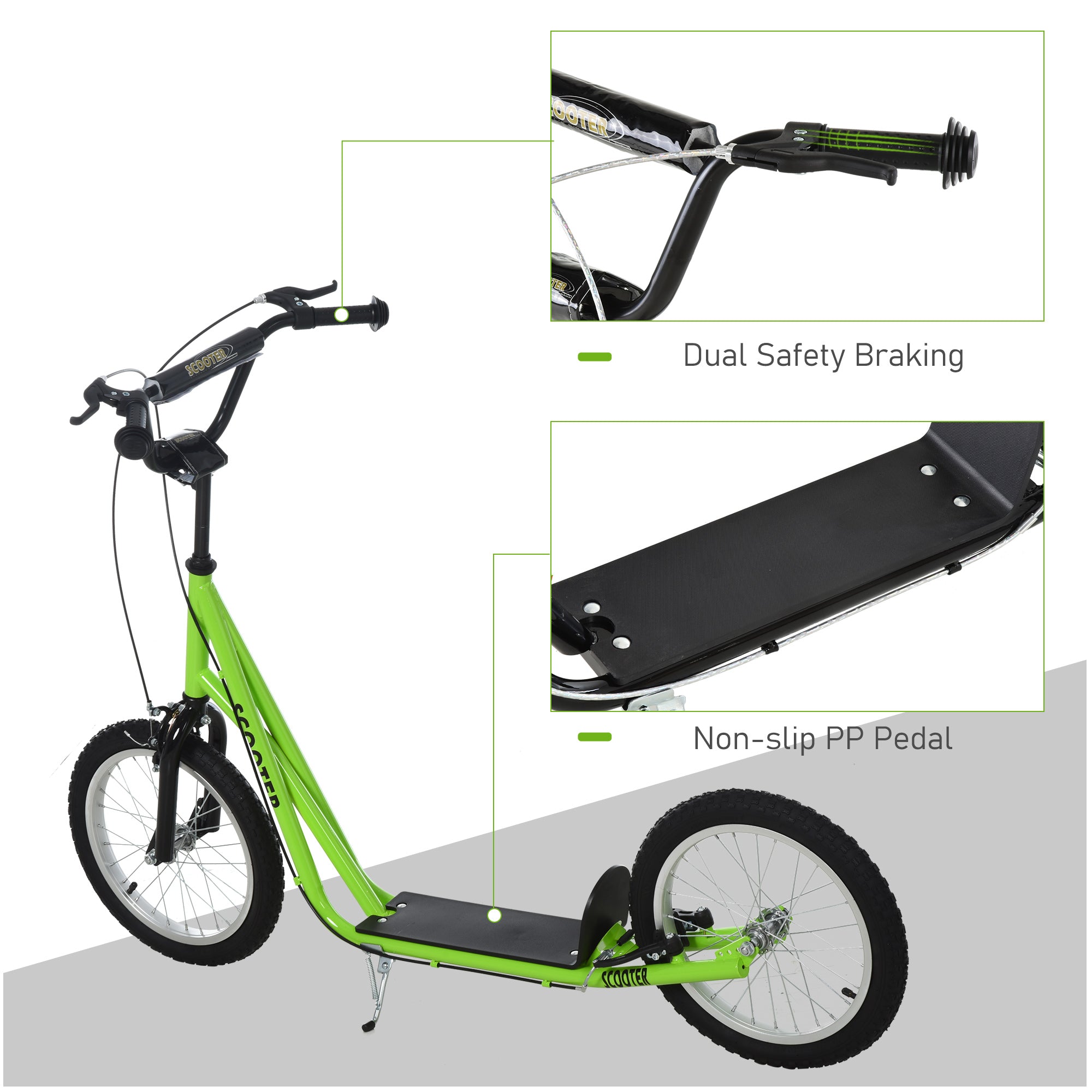 Kids Adjustable Kick Scooter with Dual Brakes