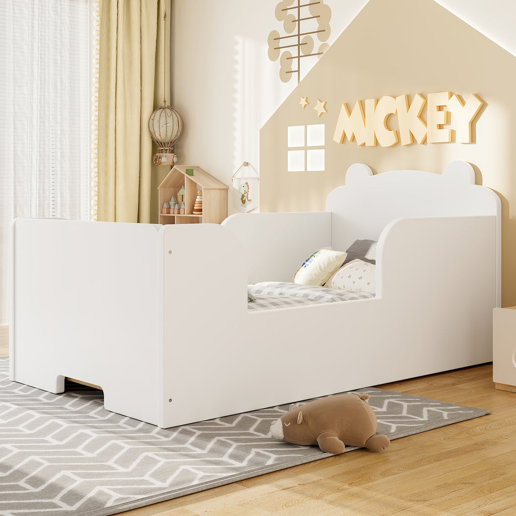 Bear Shaped White Cot Bed