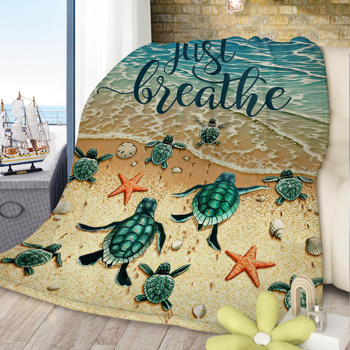 Turtle Flannel Blanket