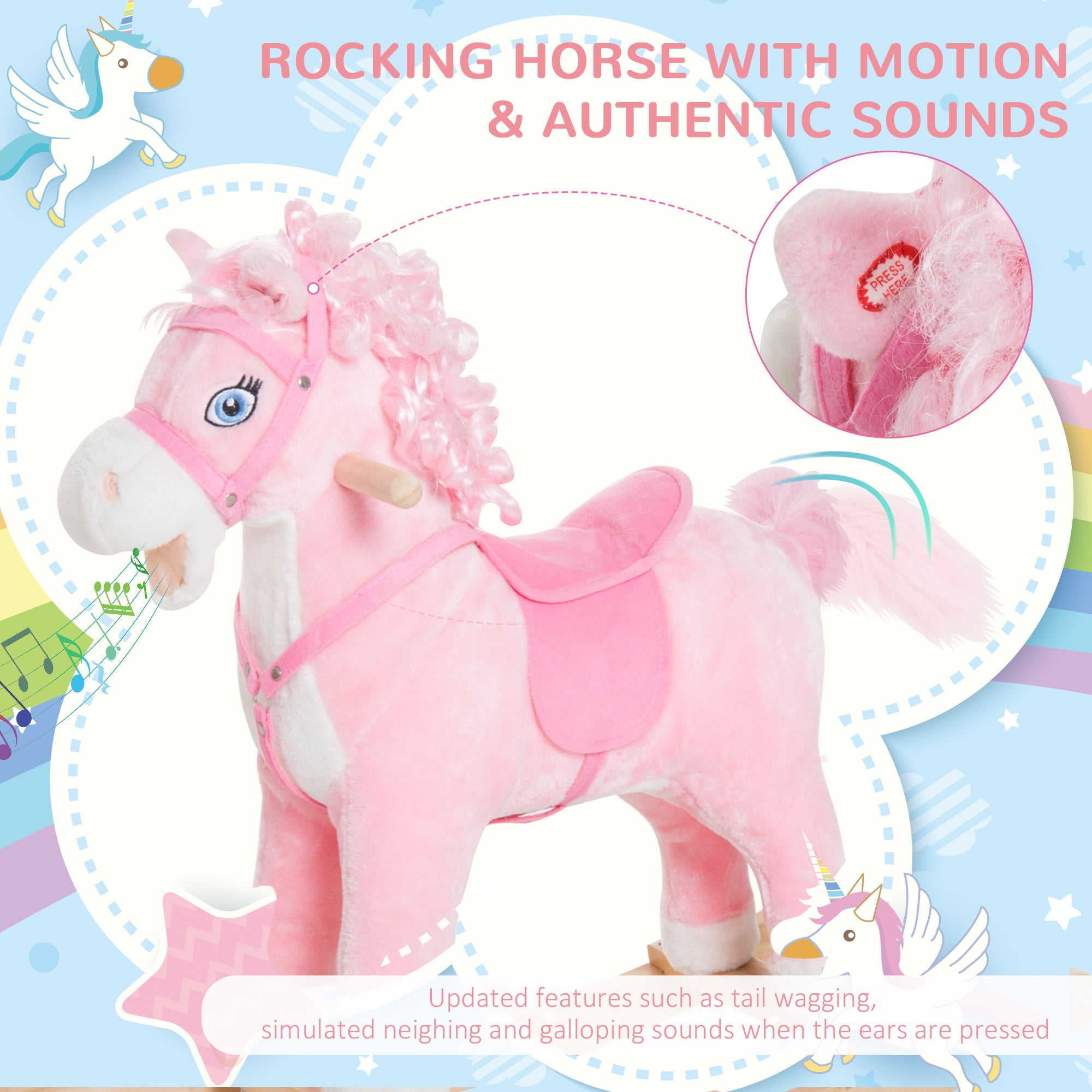 Kids Plush Rocking Horse with Sounds
