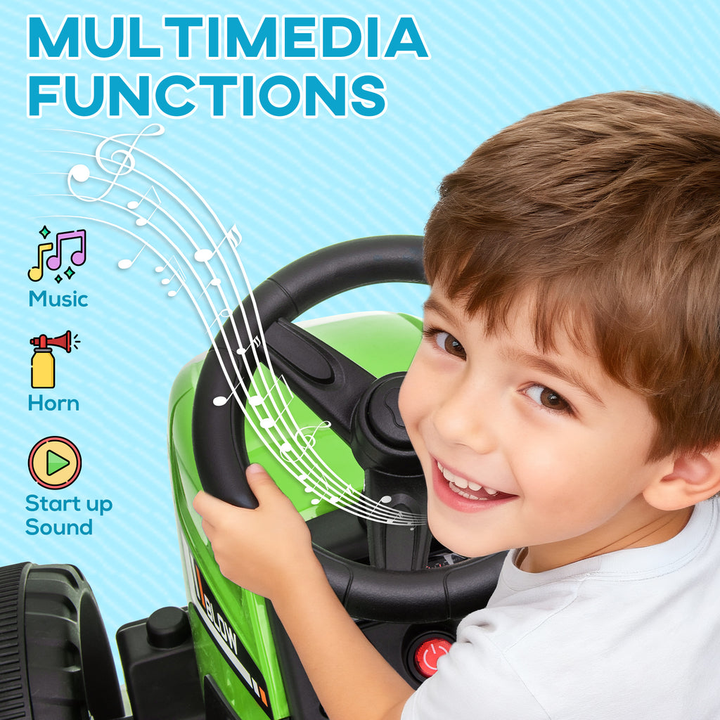 Kids Electric Ride-on Tractor with Trailer