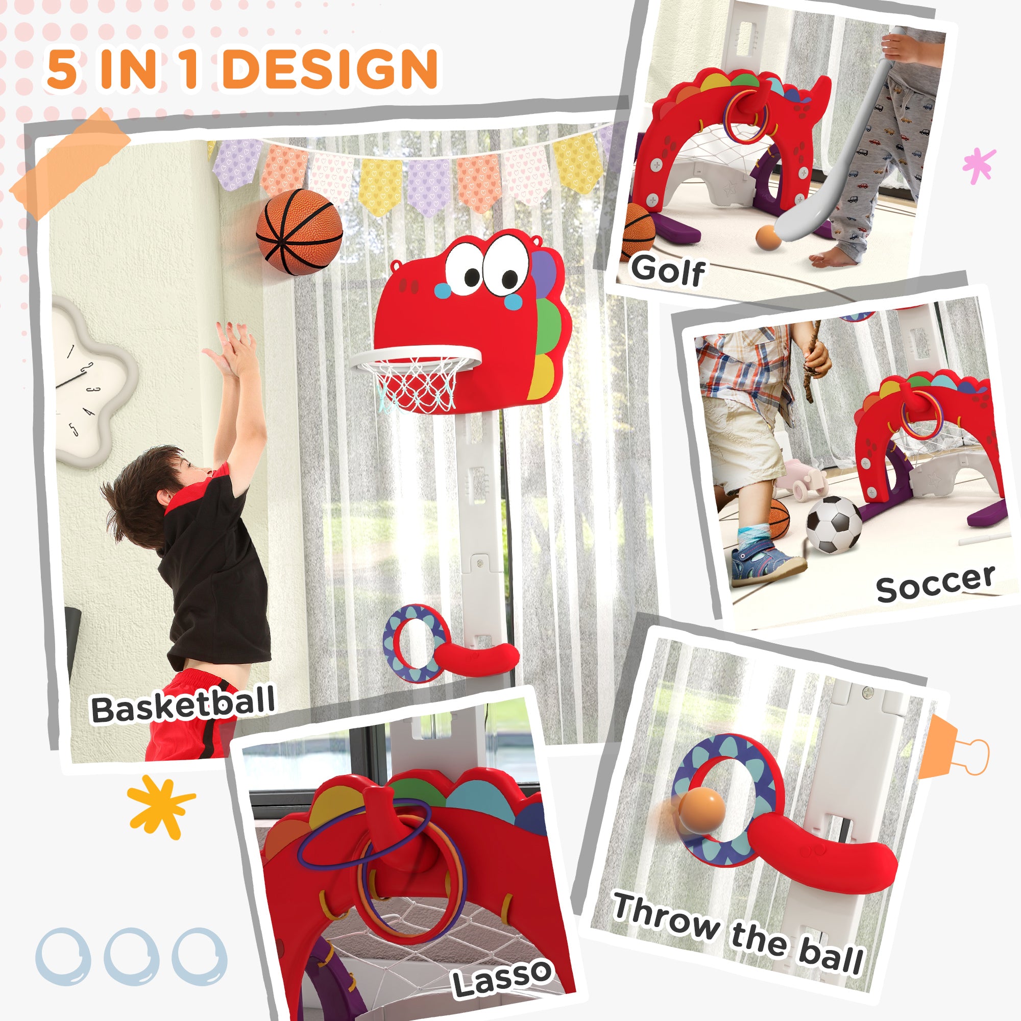Kids Basketball Hoop Adjustable Height