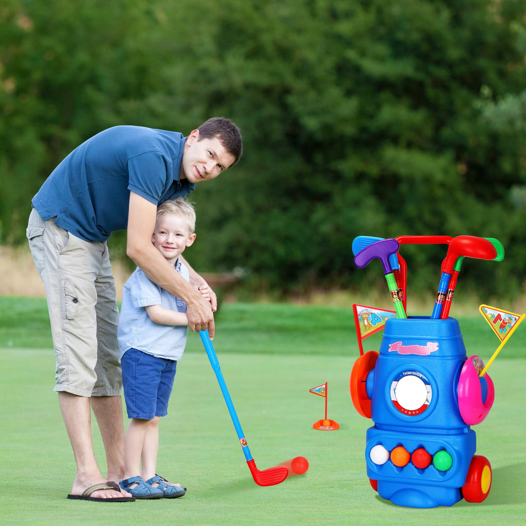 Kids Golf Toy Set with Portable Cart