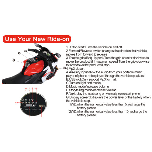 12V Electric Kids Motorcycle
