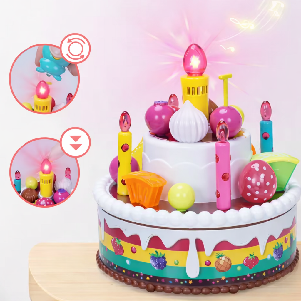Musical Birthday Cake Toy Set of 2 for Toddlers | Lights & Sound