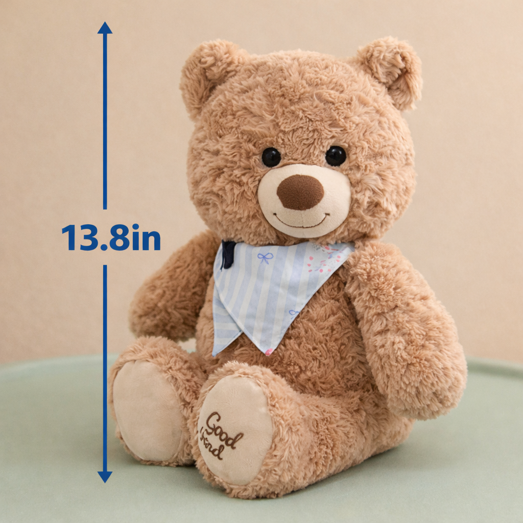 Plush Teddy Bear 14 inch for kids ages 3–10 – ultra-soft stuffed teddy designed for comfort, emotional support, and calming bedtime routines. Encourages empathy, imagination, and quiet screen-free play with safe non-toxic materials and a cozy, child-friendly design.