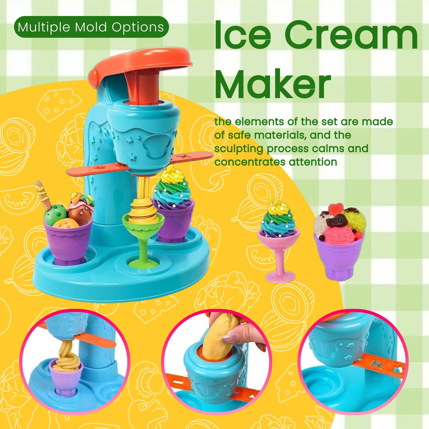 Play-Doh Kitchen Set 67 pcs for kids ages 3–10 – creative modeling dough playset with molds, tools, and dough press for fun pretend cooking. Helps develop fine motor skills, imagination, and screen-free learning through safe non-toxic play.