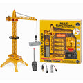 RC Construction Crane 360° for kids ages 3–10 – realistic remote control crane with 360° rotating platform, motorized lifting hook, lights, and construction sound effects. Encourages creativity, focus, motor skills, and hours of screen-free engineering play with safe non-toxic materials