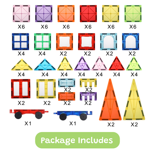 STEM Magnetic Tiles Set 100 pcs for kids ages 3–10 – magnetic building construction set for creating towers, castles, and 3D structures with strong colorful tiles. Supports STEM learning, geometry skills, creativity, and screen-free focused play with safe non-toxic materials.