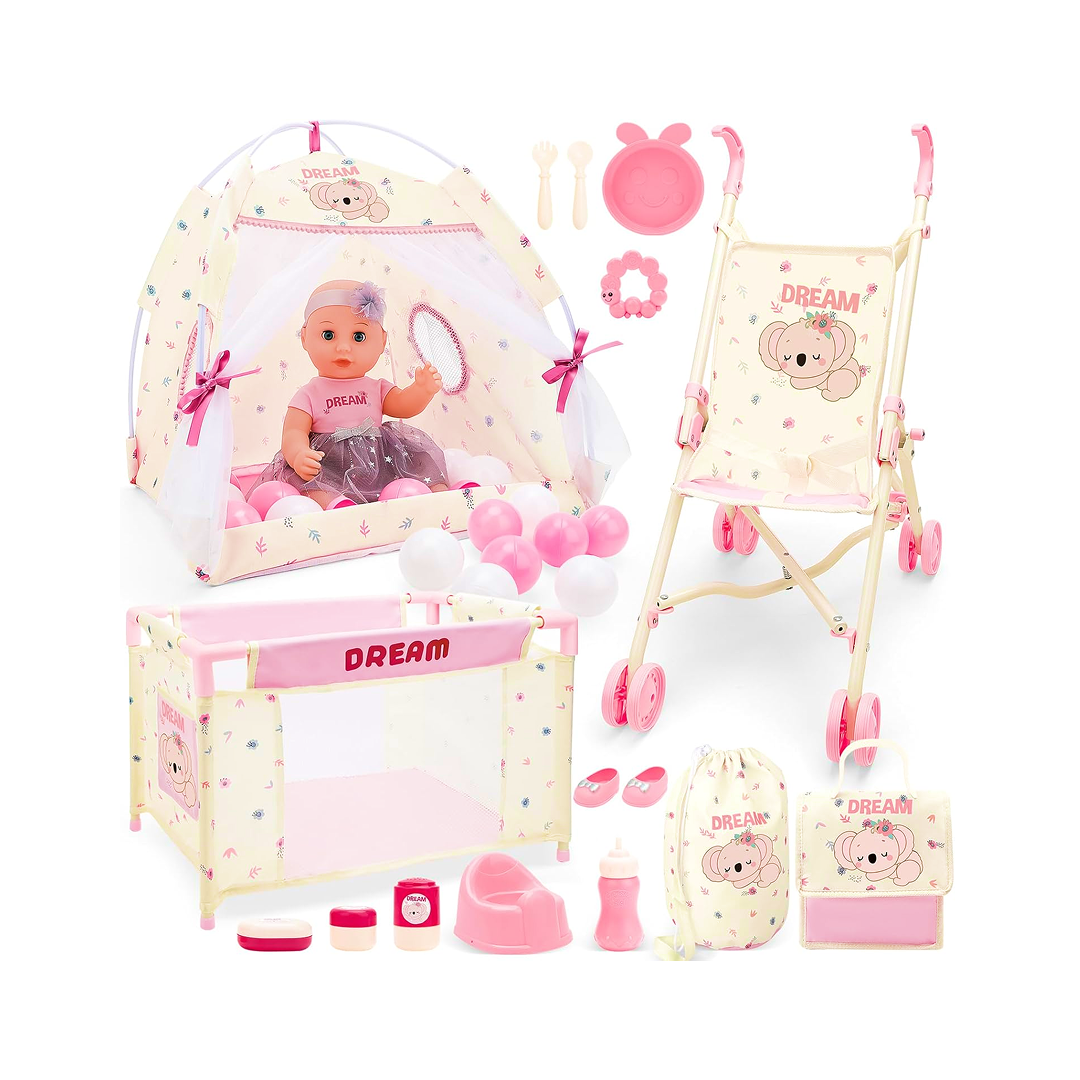Pink Doll Care Nursery Playset