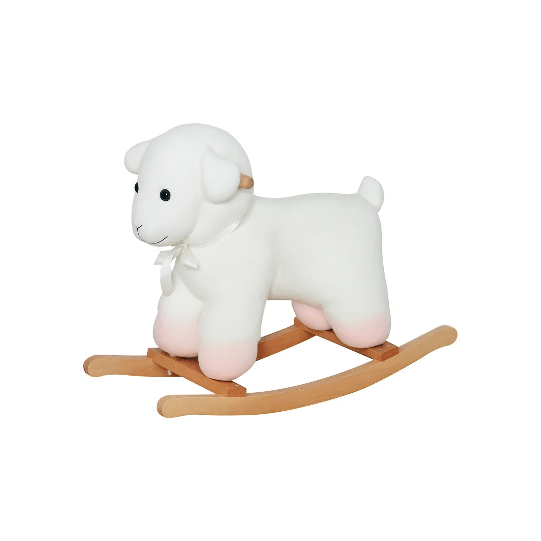 Kids Lamb Rocking Horse with Wood Base