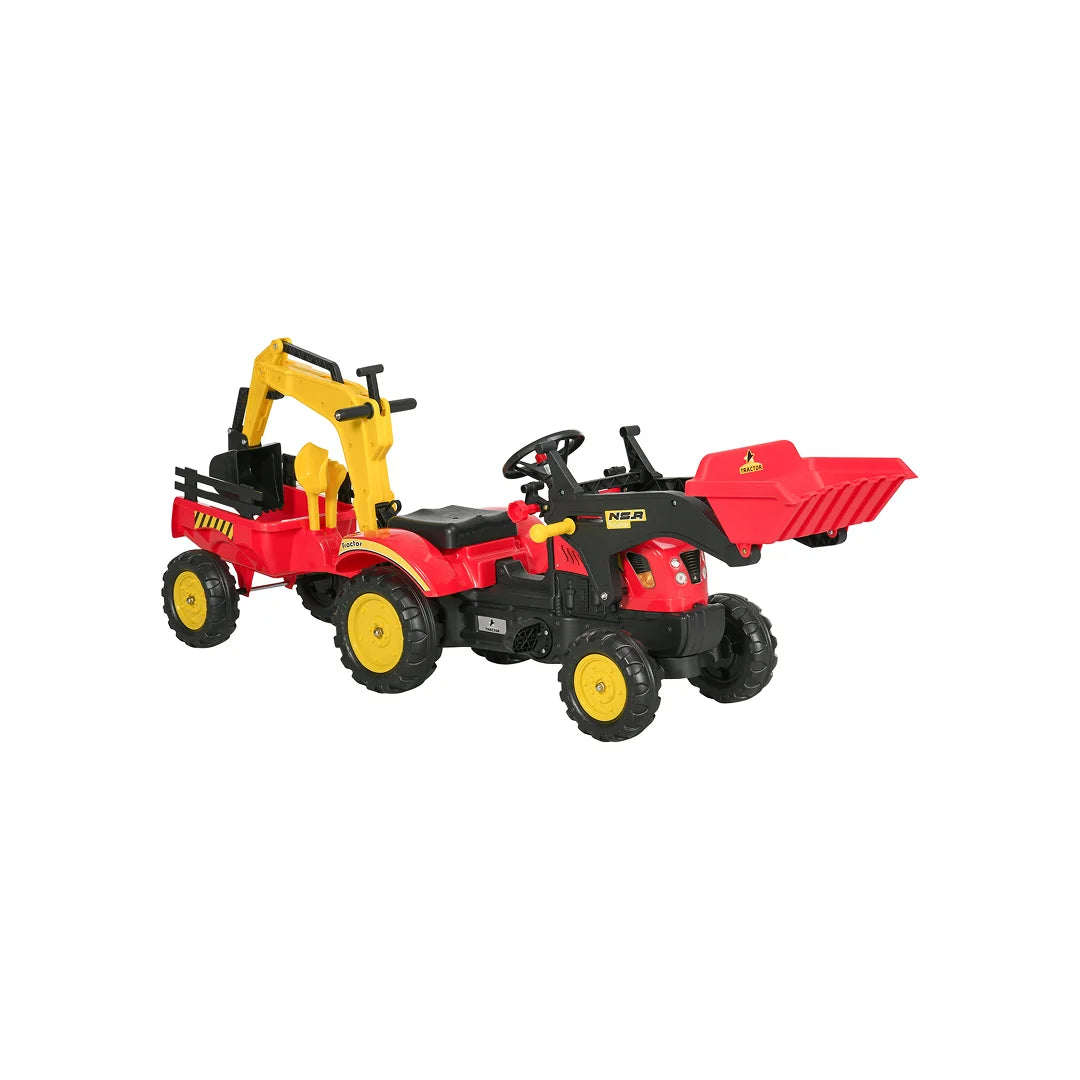 Kids Ride-on Excavator Digger with Trailer