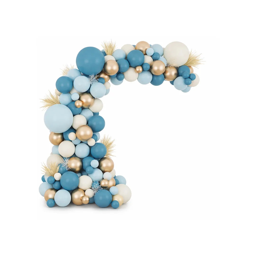 Dusty Blue & Gold Balloon Arch Kit 138pcs
