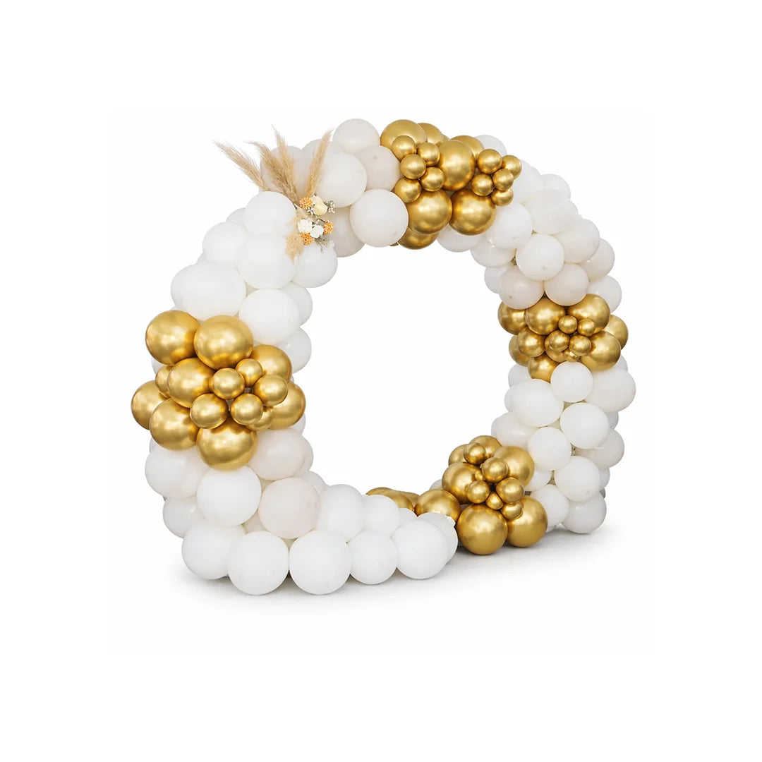 White & Gold Balloon Arch Kit 124pcs