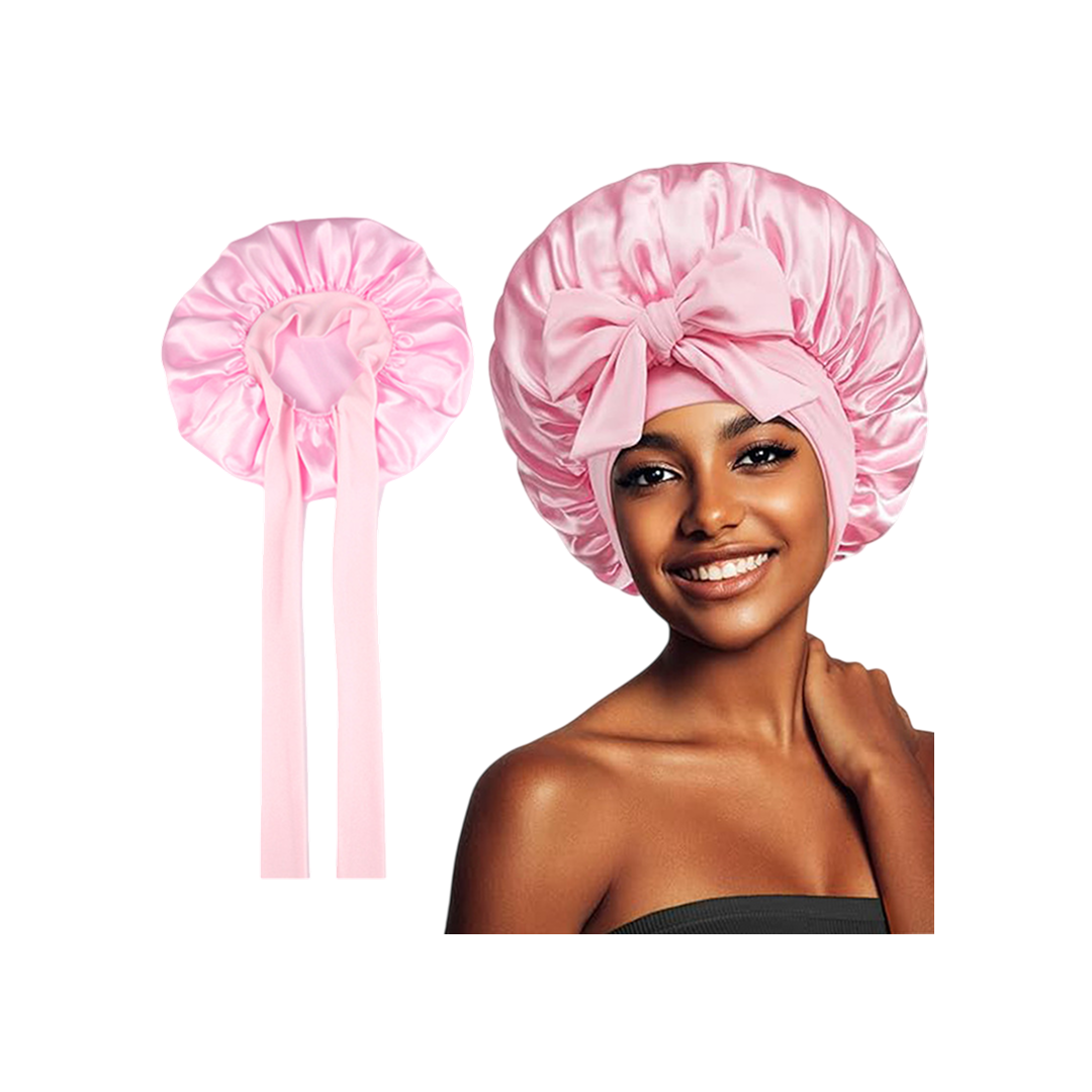 Satin Sleep Bonnet with Bow Knot