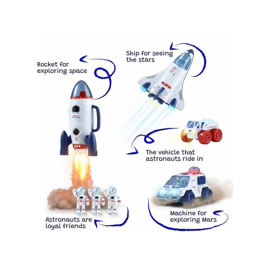 Space Rocket Playset 7 pcs