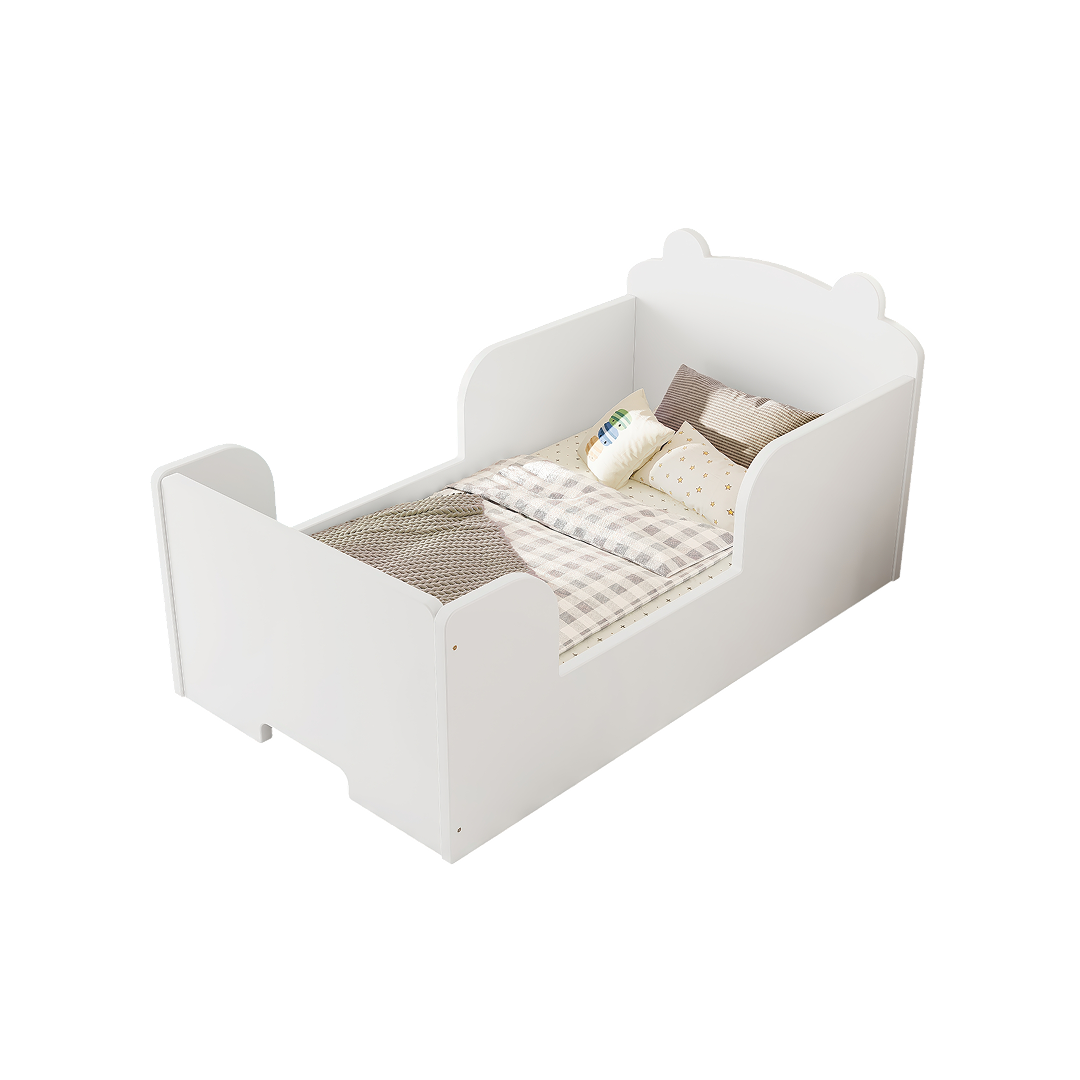 Bear Shaped White Cot Bed