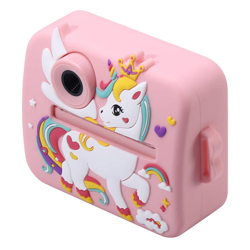 Unicorn Instant Print Camera 48MP for kids ages 3–10 – instant print camera with HD photo and video, dual selfie lens, and ink-free black & white printing. Encourages creativity, screen-free play, and fun memory-making with safe non-toxic materials.