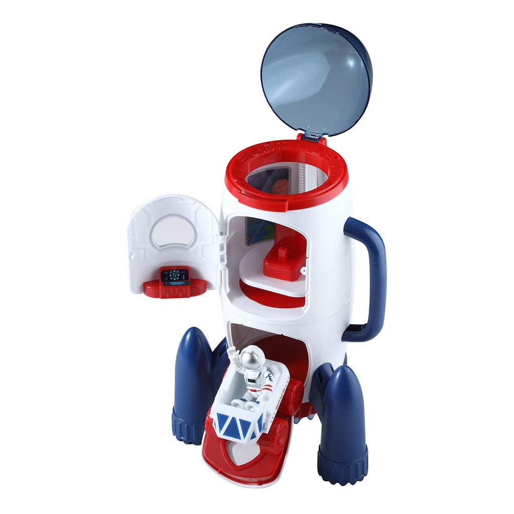Space Rocket Playset 7 pcs for kids ages 3–10 – interactive space exploration set with rocket, shuttle, astronauts, and scout figures for imaginative missions. Encourages STEM learning, creativity, and screen-free independent play with safe non-toxic durable materials.