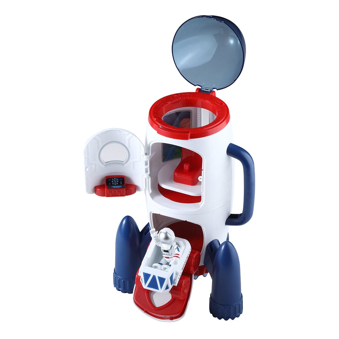 Space Rocket Playset 7 pcs for kids ages 3–10 – interactive space exploration set with rocket, shuttle, astronauts, and scout figures for imaginative missions. Encourages STEM learning, creativity, and screen-free independent play with safe non-toxic durable materials.