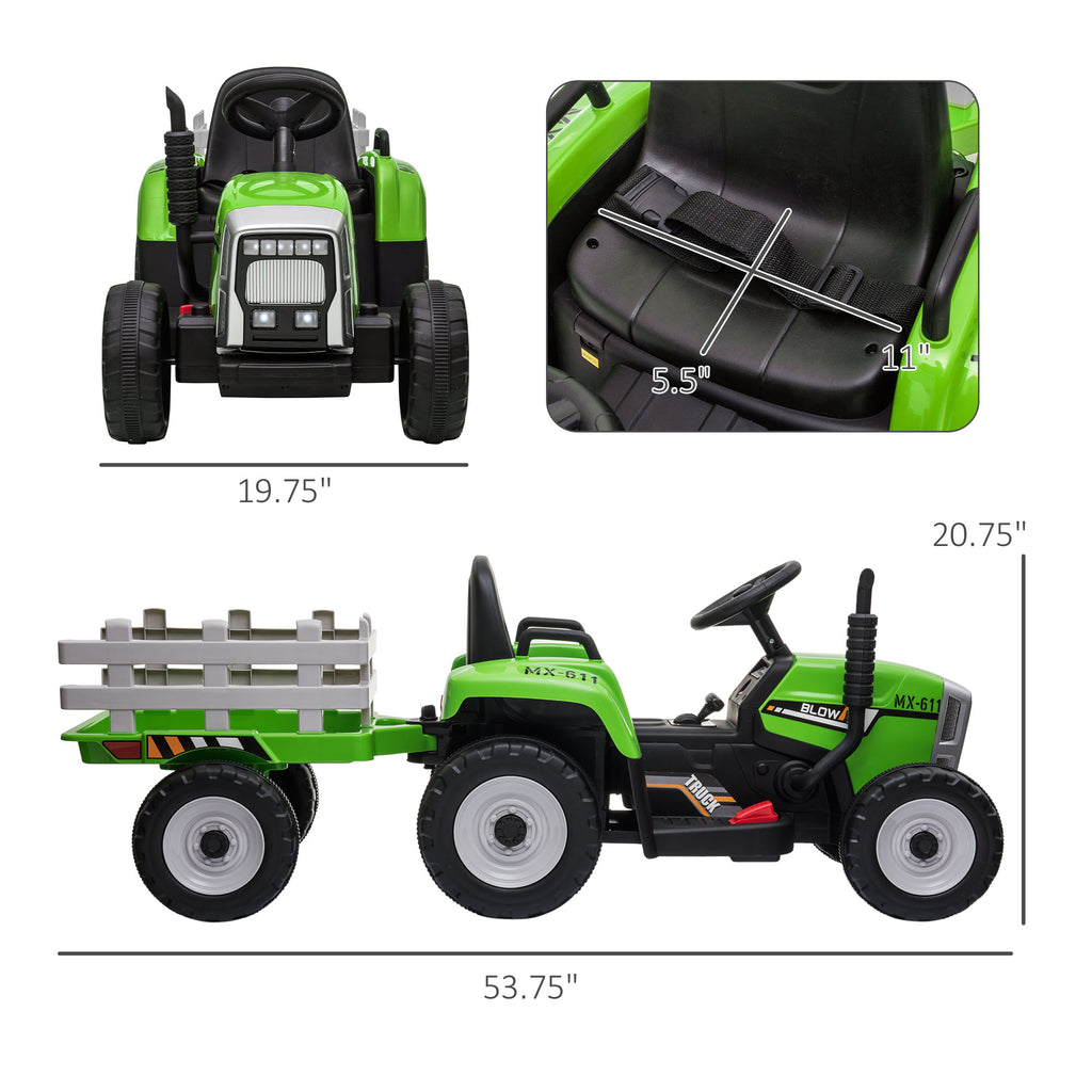 Kids Electric Ride-on Tractor with Trailer