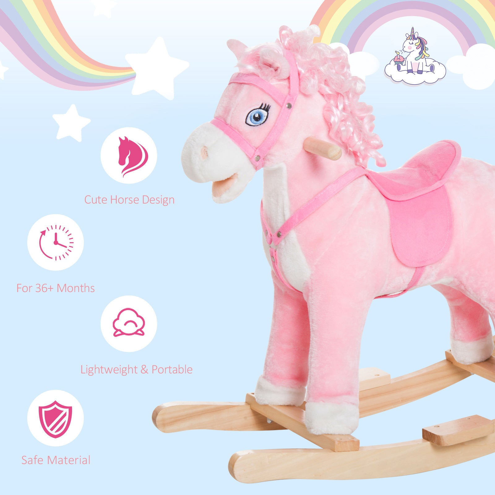 Kids Plush Rocking Horse with Sounds