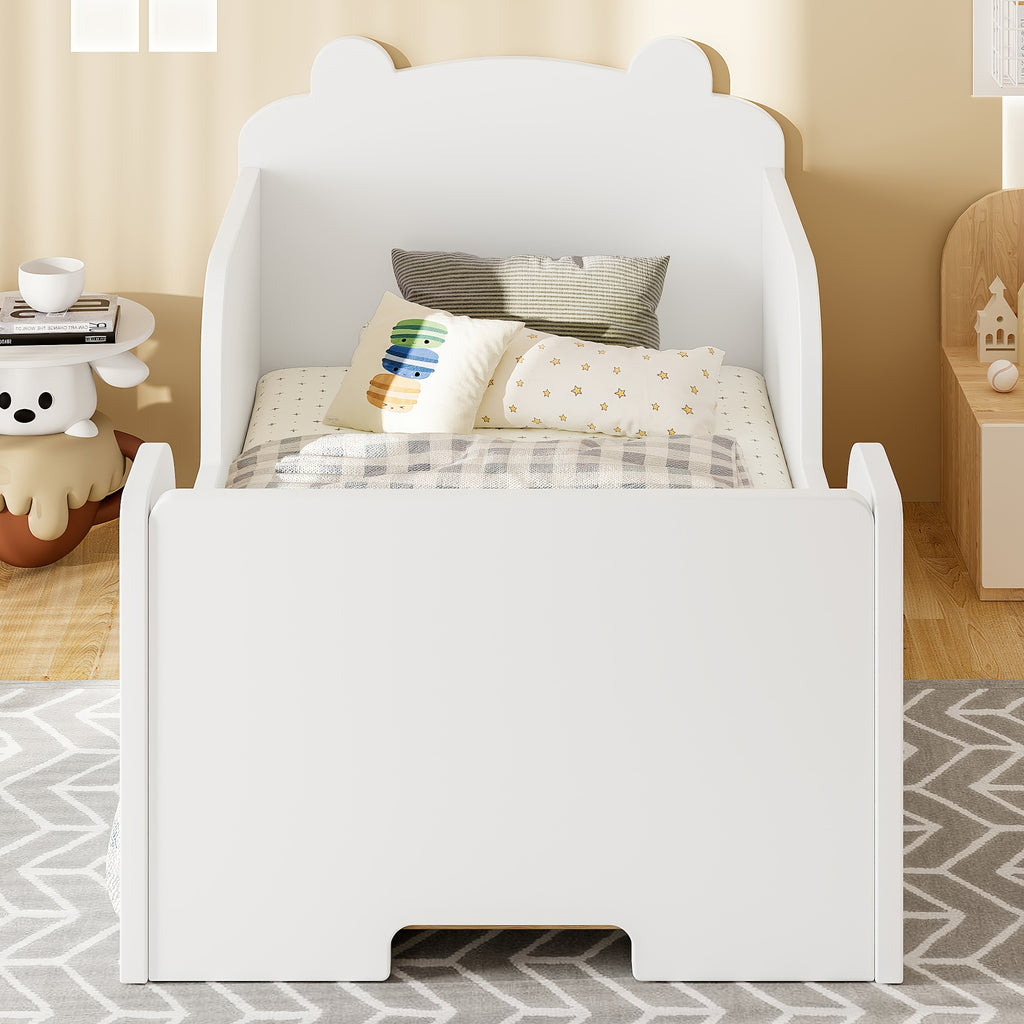 Bear Shaped White Cot Bed