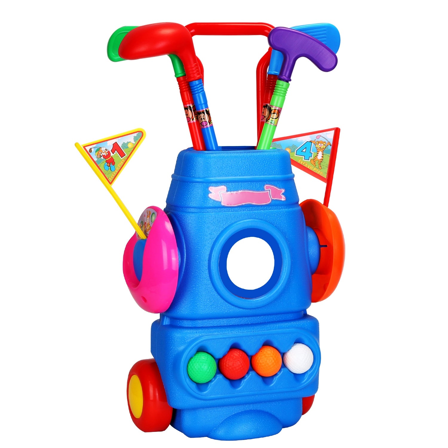 Kids Golf Toy Set with Portable Cart