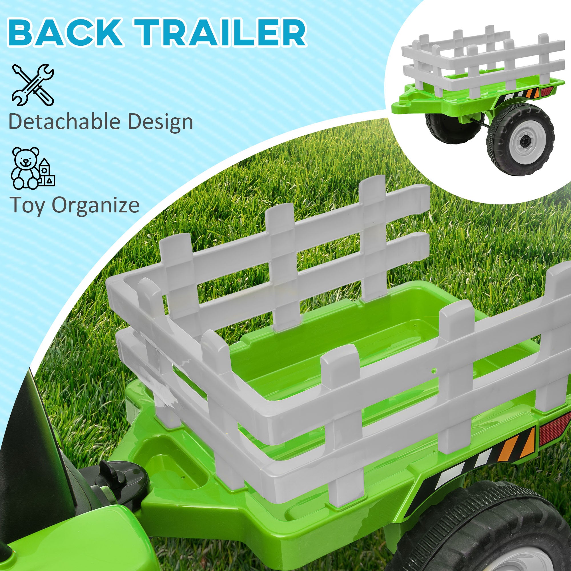Kids Electric Ride-on Tractor with Trailer