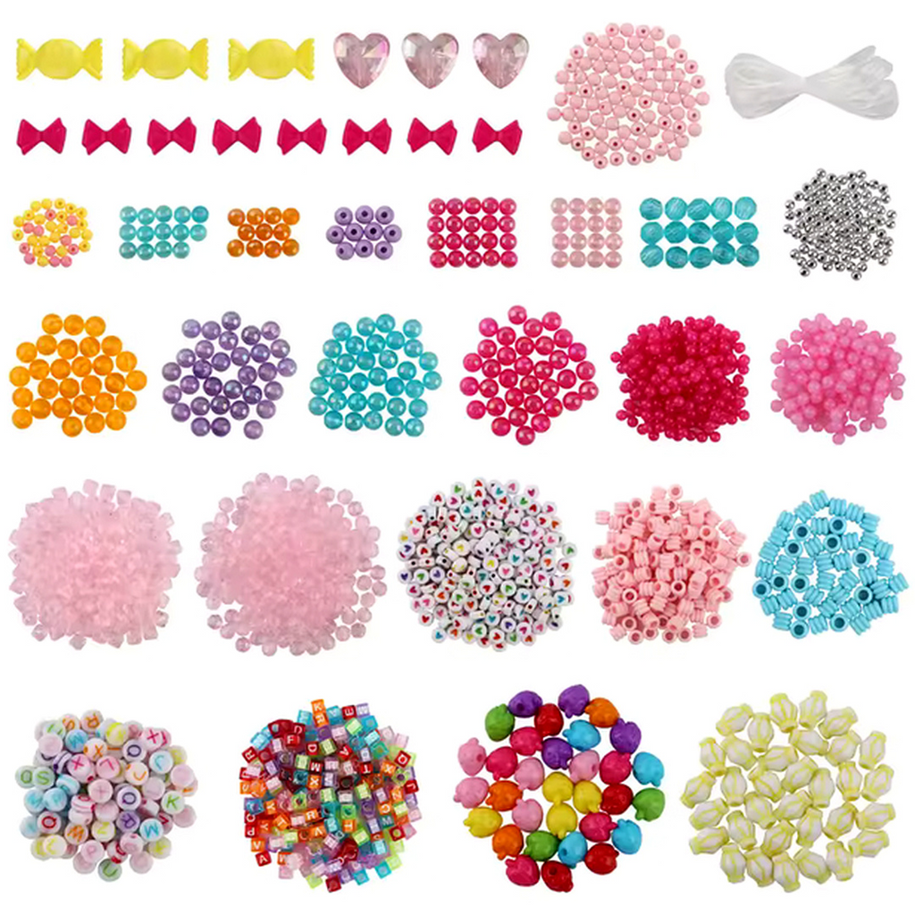 Unicorn Bracelet Kit 1410 pcs for kids ages 6–10 – massive DIY jewelry making set with beads, charms, and strings for creating personalized bracelets and accessories. Encourages creativity, patience, fine motor skills, and screen-free artistic expression with safe non-toxic materials and unicorn storage organizer.
