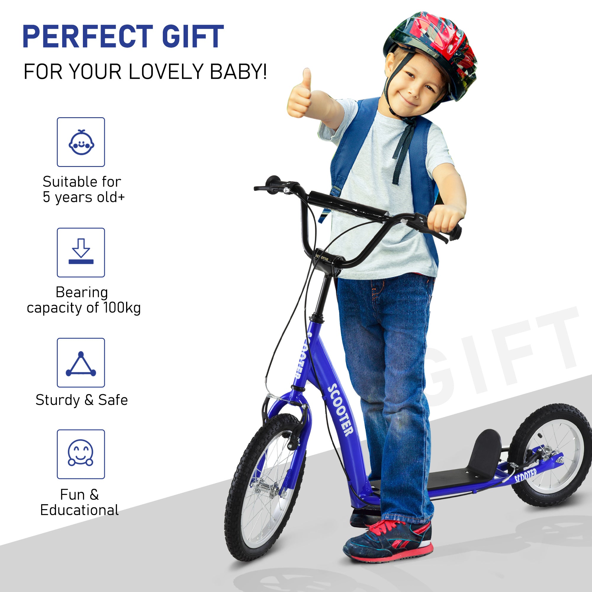 Kids Adjustable Kick Scooter with Wheels