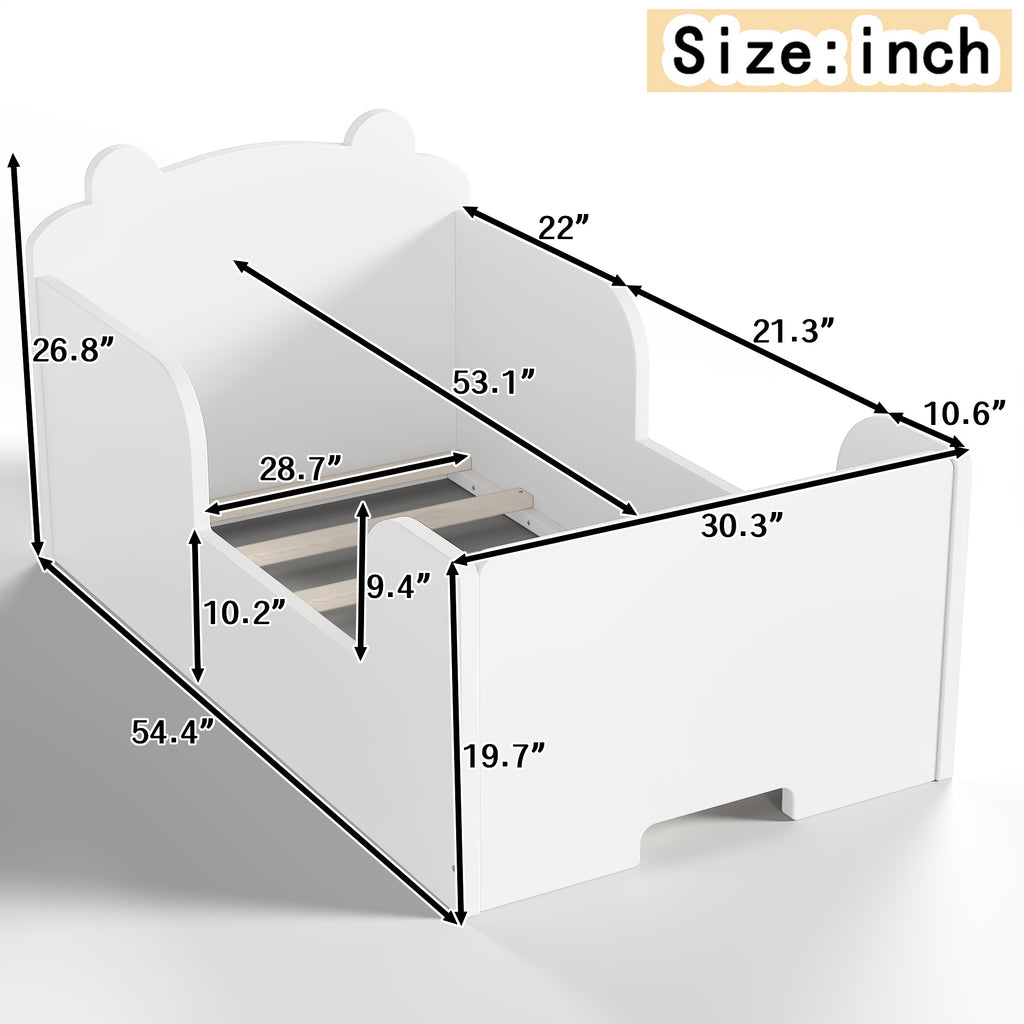 Bear Shaped White Cot Bed