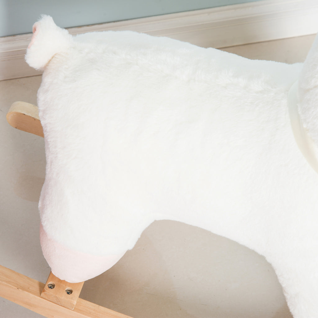 Kids Lamb Rocking Horse with Wood Base