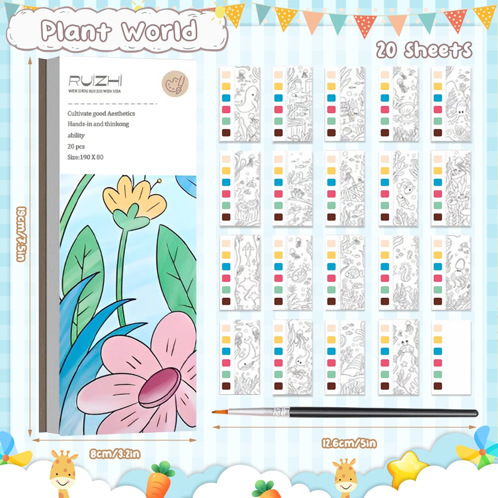 Pocket Watercolor Painting Book for Kids
