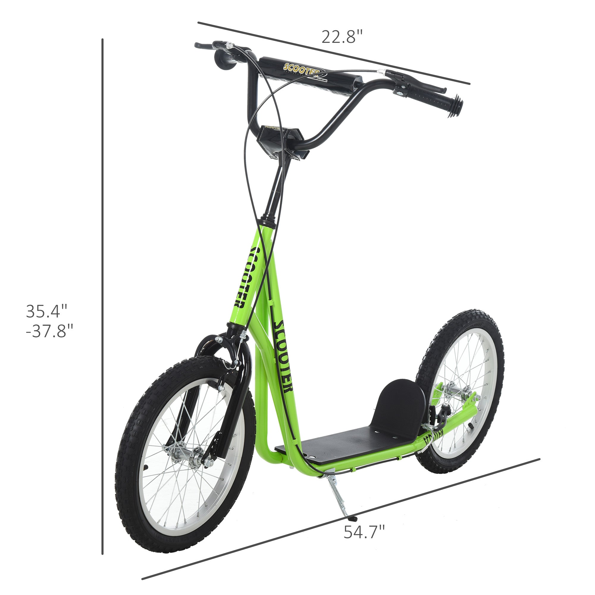 Kids Adjustable Kick Scooter with Dual Brakes