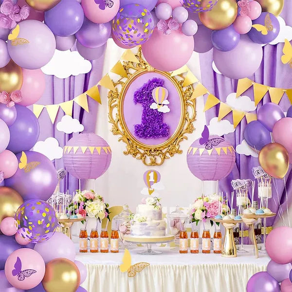 Purple & Pink Butterfly Balloon Arch Kit
